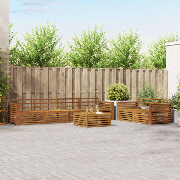 vidaXL Udend&oslash;rs sofagruppe 7 pcs Naturfarvet Massivt Akacietr&aelig;