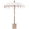 vidaXL Balinesisk parasol med base Creme og hvid 190 x 190 x 250 cm