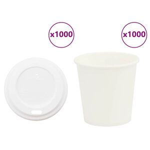 vidaXL kaffekopper af papir med l&aring;g 1000 stk. 4oz 100ml