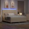 vidaXL LED Box Spring Bed med madras Creme 180 x 200 cm Stof