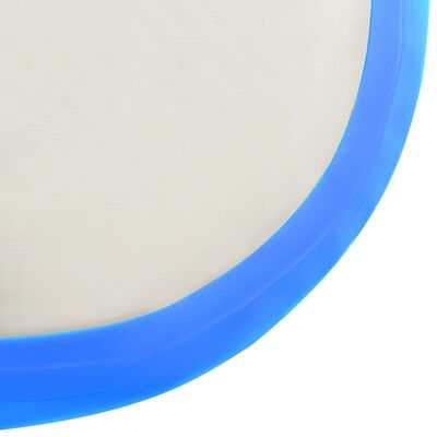 vidaXL oppustelig gymnastikmåtte med pumpe 200x200x20 cm PVC blå