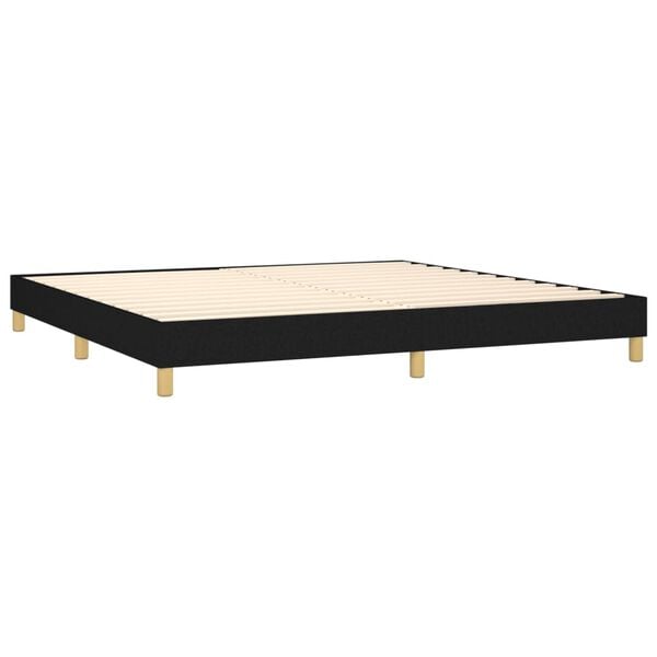 vidaXL Boxspring sengeramme 200x200 cm stof sort