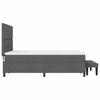 vidaXL Box spring seng med madras M&oslash;rkegr&aring; 160 x 200 cm Stof