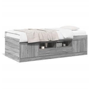 vidaXL daybed med skuffer uden madras 100x200 cm gr&aring; sonoma-eg