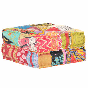 vidaXL puf med patchwork 60x70x36 cm stof