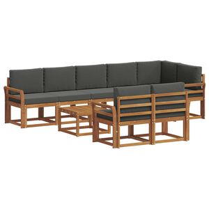 vidaXL Udend&oslash;rs sofagruppe med pude 9 pcs Naturlig og Antracit