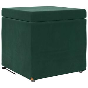vidaXL Taburet M&oslash;rkegr&oslash;n 41 x 41 x 40 cm Velour og konstrueret tr&aelig;