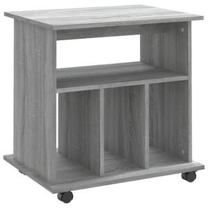 vidaXL rulleskab 60x45x60 cm konstrueret tr&aelig; gr&aring; sonoma-eg