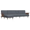 vidaXL L-formet sovesofa 279x140x70 cm velour m&oslash;rkegr&aring;