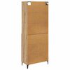 vidaXL Highboard Artisan Egetr&aelig; 69,5 x 34 x 180 cm Konstrueret tr&aelig;