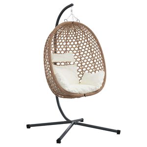 vidaXL H&aelig;ngende &aelig;ggestol Lys fl&oslash;de 104 x 100 x 191 cm polyrattan