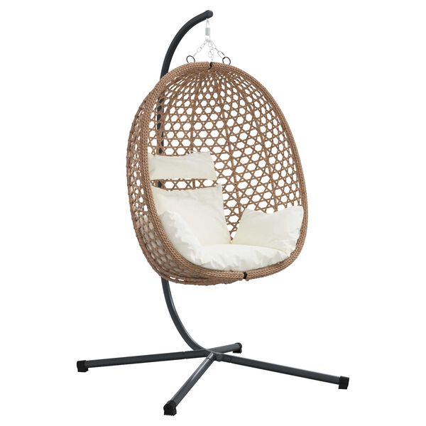 vidaXL H&aelig;ngende &aelig;ggestol Lys fl&oslash;de 104 x 100 x 191 cm polyrattan