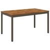 vidaXL Havemiddagstabel Naturlig og Kaffe 141 x 80,5 x 75 cm