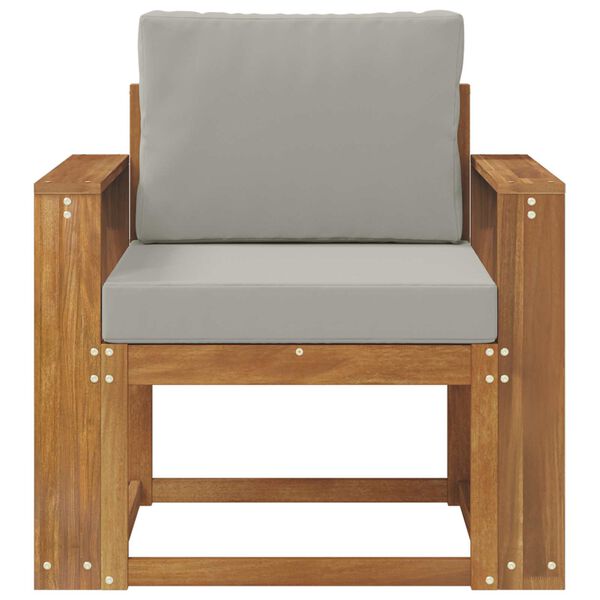 vidaXL Udend&oslash;rs sofa Soli Akacietr&aelig; og polyester Naturlig og lys gr&aring;