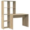 vidaXL Bord med hylde Sonoma eg 138,5 x 55 x 143 cm Konstrueret tr&aelig;