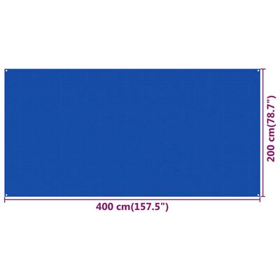 vidaXL telttæppe 200x400 cm HDPE blå