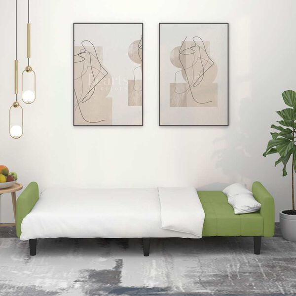 vidaXL 2-personers sovesofa fl&oslash;jl lysegr&oslash;n