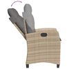 vidaXL havestole 2 stk. l&aelig;nefunktion + hynder polyrattan blandet beige