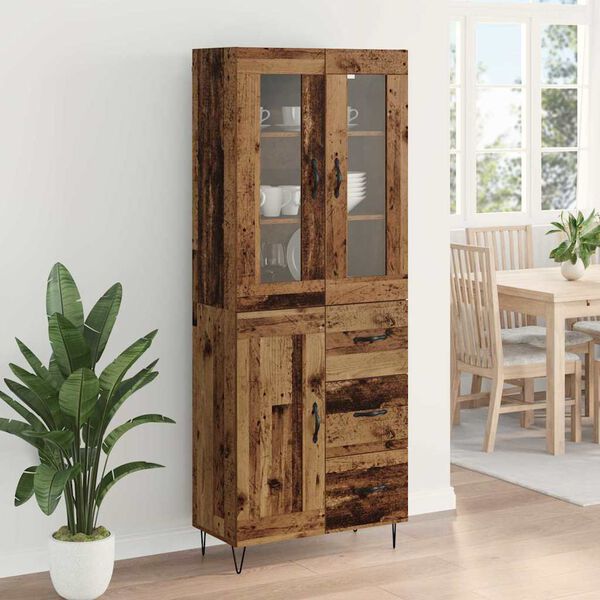 vidaXL Highboard Gammelt tr&aelig; 69,5 x 34 x 90 cm Konstrueret tr&aelig;