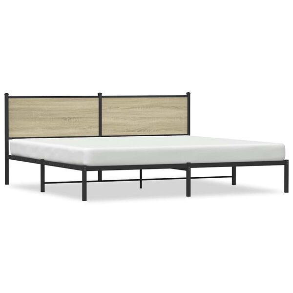 vidaXL sengeramme uden madras 193x203 cm metal sonoma-eg