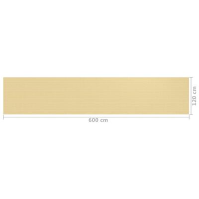 vidaXL altanafskærmning 120x600 cm HDPE beige