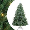 vidaXL Kunstigt Hinged Juletr&aelig; med 300 LED'er Gr&oslash;n 240 cm PVC og metal