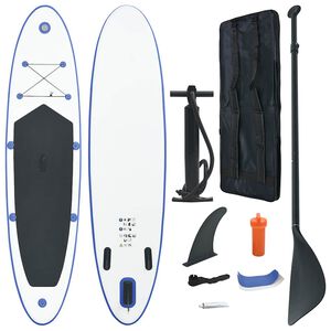 vidaXL paddleboards&aelig;t SUP oppusteligt bl&aring; og hvid
