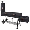 vidaXL BBQ r&oslash;ggrill til kul med bundhylde sort robust XXXL