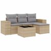 vidaXL sofas&aelig;t til haven 5 dele med hynder polyrattan beige