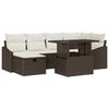 vidaXL Havesofa S&aelig;t med pude med opbevaring 7 pcs Brun Poly rattan