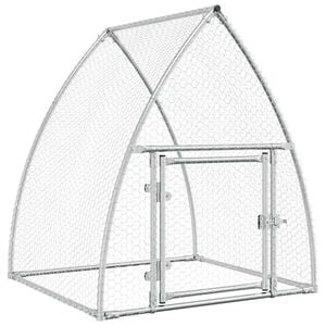 vidaXL h&oslash;nsehus 100x105x120 cm galvaniseret st&aring;l s&oslash;lvfarvet