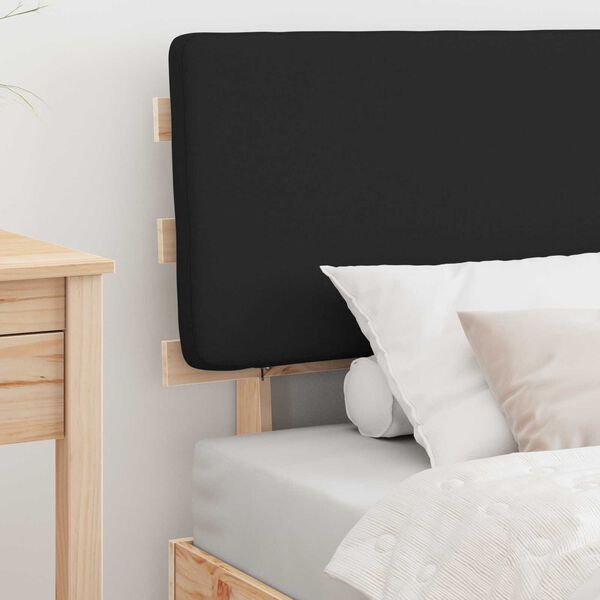 vidaXL Sengestel med Polstret Hovedgavl Sort 75 x 190 cm