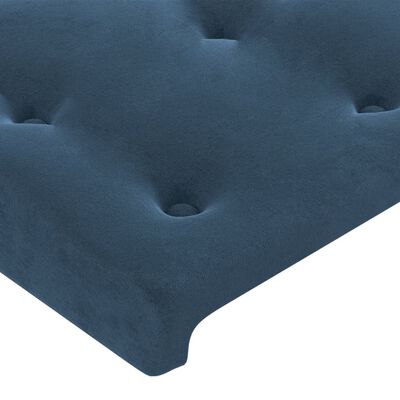 vidaXL sengeramme med sengegavl 100x200 cm fløjl mørkeblå