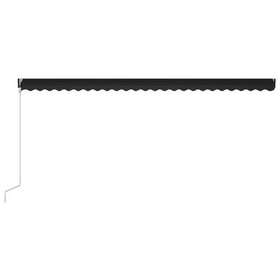 vidaXL foldemarkise med vindsensor og LED 600x300 cm antracitgrå