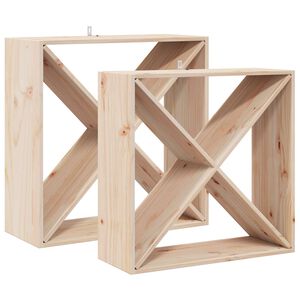 vidaXL Vinfad 2 pcs Naturfarvet 62 x 25 x 62 cm Massiv fyrretr&aelig;