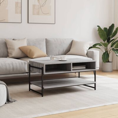 vidaXL sofabord 90x50x45 cm konstrueret træ grå sonoma-eg