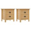 vidaXL sengeborde Hill 2 stk. 46x35x49,5 cm massivt fyrretr&aelig;