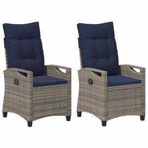 vidaXL Have Stol 2 pcs gr&aring; og marinebl&aring; 56 x 60 x 112 cm