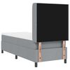 vidaXL Box spring seng med madras Lysegr&aring; 80 x 200 cm Stof