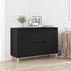vidaXL Sideboard med skuffe Sort 101 x 35 x 60 cm Konstrueret træ