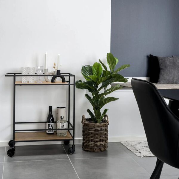 House Nordic barvogn Avery 68x40x59 cm naturfarvet og sort