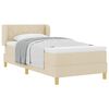 vidaXL Box spring seng med hovedg&aelig;rde Creme 90 x 190 cm Stof