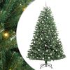 vidaXL Kunstigt Hinged Juletr&aelig; med 300 LED'er Gr&oslash;n 210 cm PVC og metal