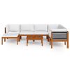 vidaXL 8-delt havemøbelsæt med hynder cremefarvet træ akacie og reb