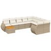 vidaXL sofas&aelig;t til haven 10 dele med hynder polyrattan beige