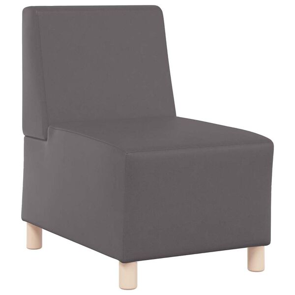 vidaXL Modulsofa enhed uden arme 3 pcs Gr&aring; 55 x 74 x 82 cm Faux l&aelig;der