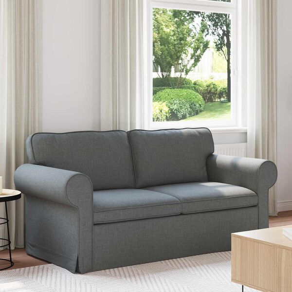 vidaXL Sofa M&oslash;rkegr&aring; 215 x 82 x 80 cm Stof