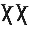 vidaXL sofabordsben X-formet 2 stk. sort 60 x (42-43) cm st&aring;l