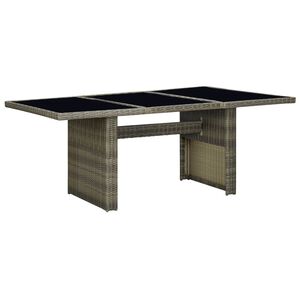 vidaXL havebord polyrattan og h&aelig;rdet glas brun