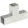 vidaXL stolpebeslag T-form 4 stk. 71x71 mm galvaniseret metal